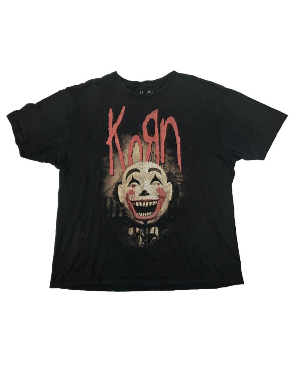 Korn 2016 Tour T Shirt XXL Faded Black Distressed Clown Heavy Metal Goth Emo Y2K - Picture 1 of 11